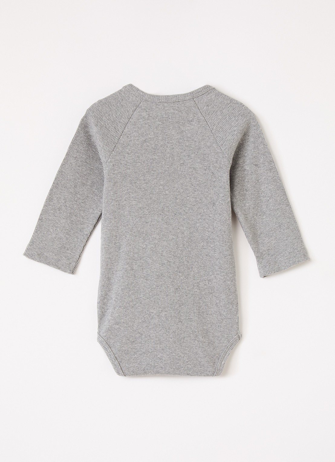 Mini Rodini Rabbit Application romper met flockprint en borduring - voorkant 2 grijs