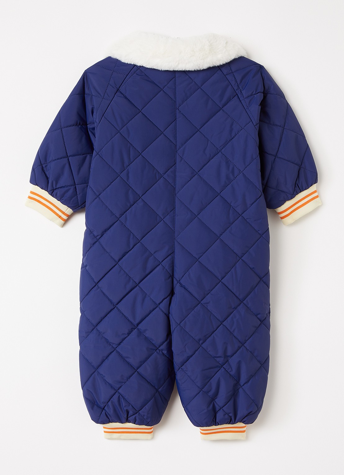 Mini Rodini Ritzratz gewatteerd jack met quilt patroon - voorkant 2 blauw