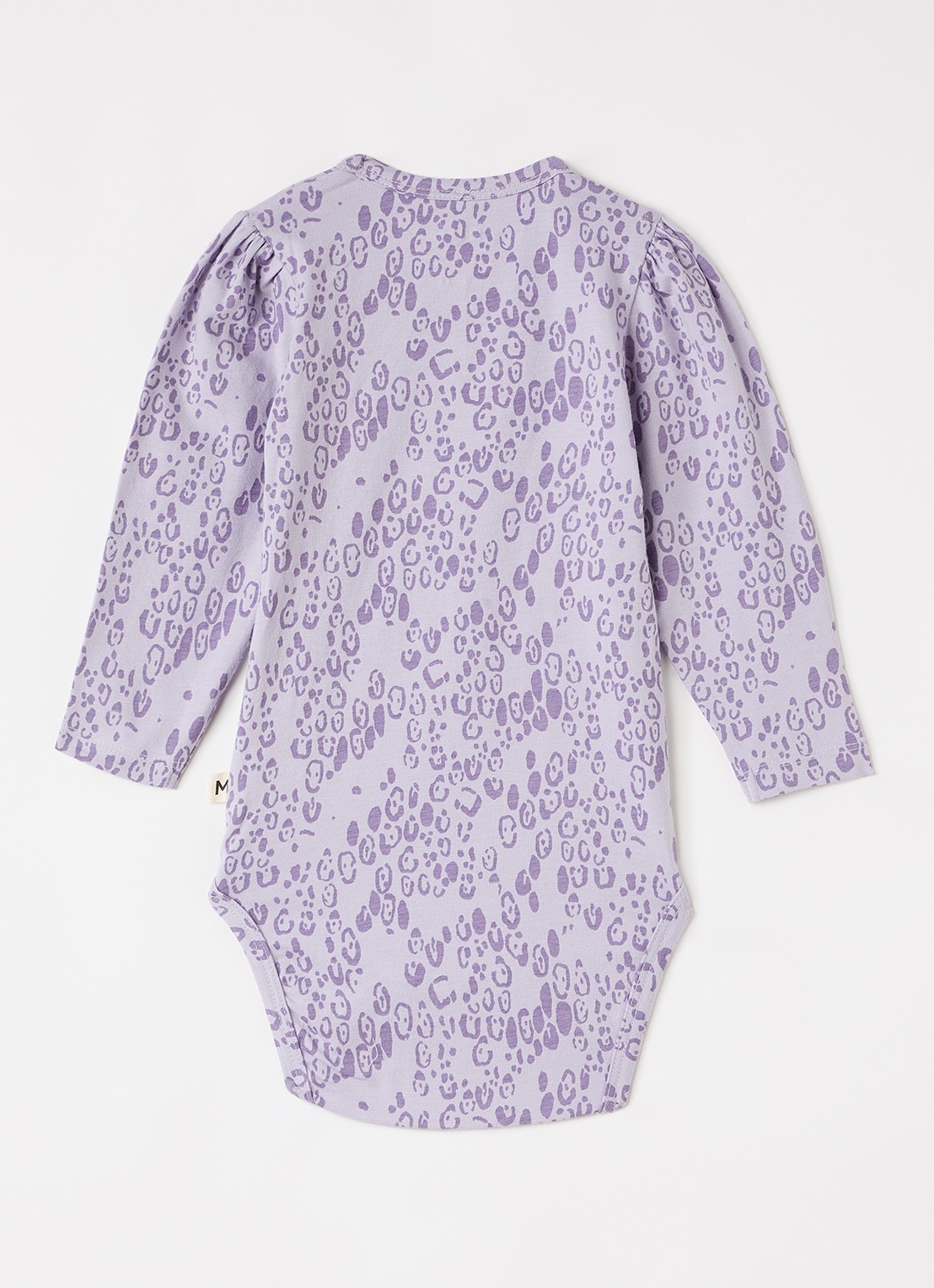 Mini Rodini Romper met panterprint - voorkant 2 lichtpaars