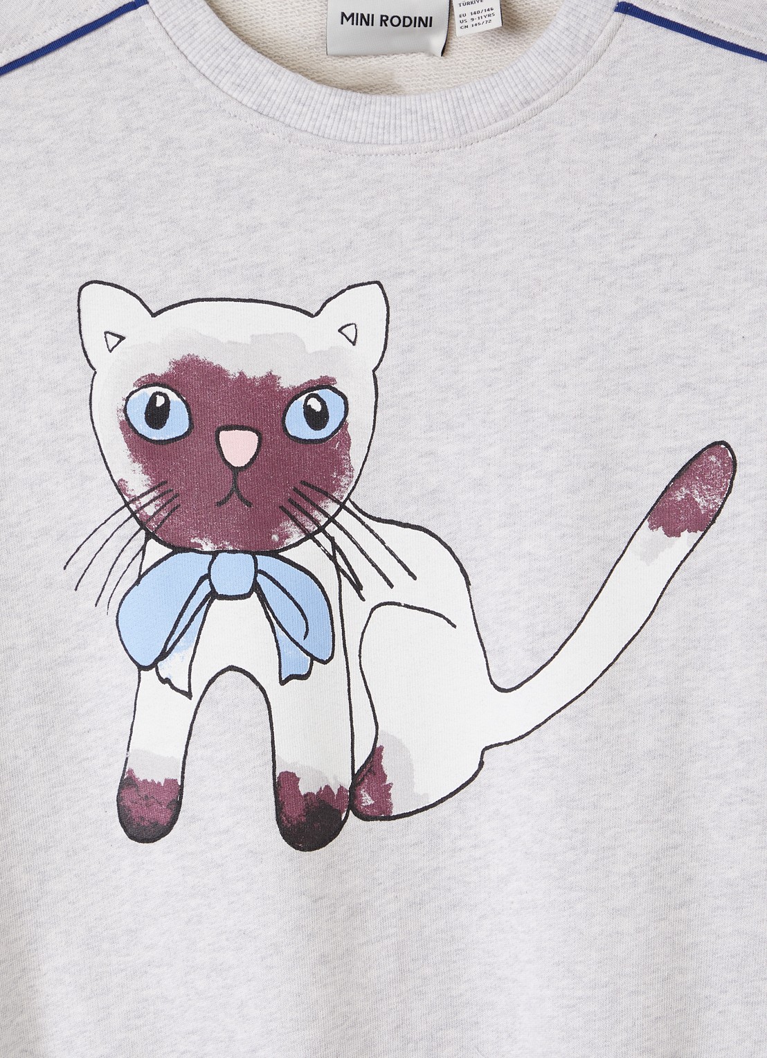 Mini Rodini Siamese sweater met print - detail grijsmele