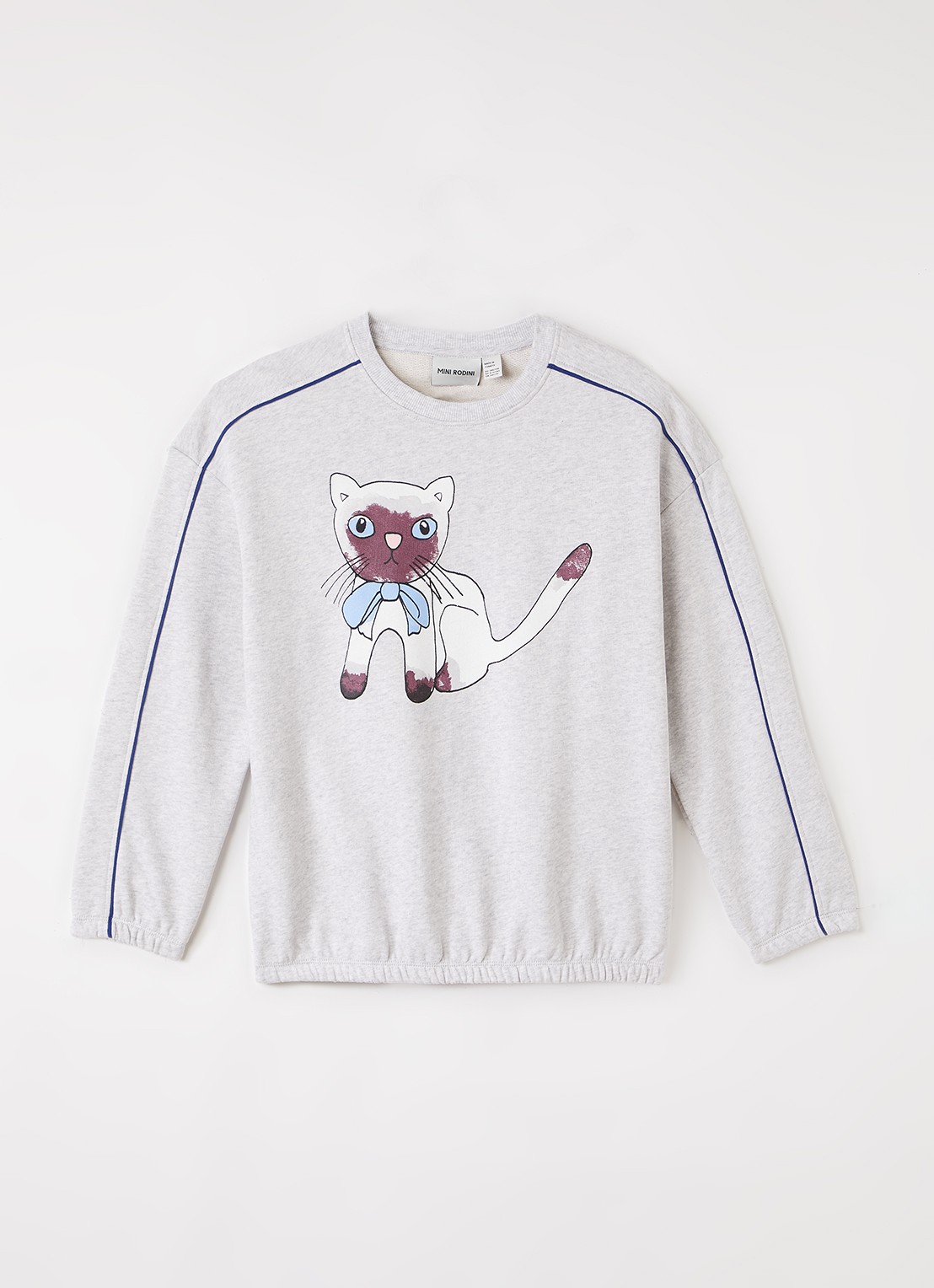 Mini Rodini Siamese sweater met print - voorkant 2 grijsmele