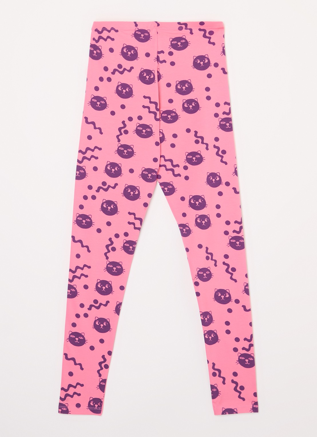 Mini Rodini Squiggly Cats legging met print - voorkant 2 roze