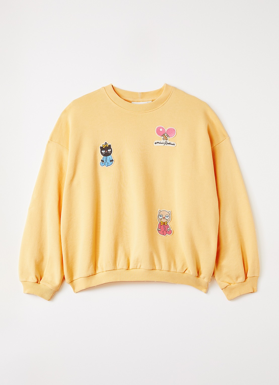 Mini Rodini Sweater met borduring - voorkant 2 geel