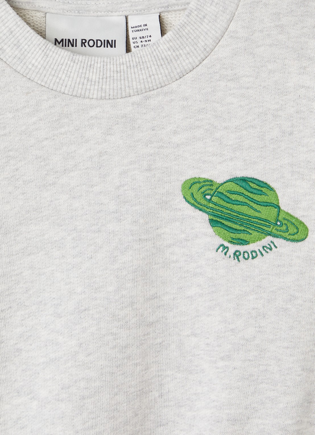 Mini Rodini Sweater met borduring - detail 4 grijsmele