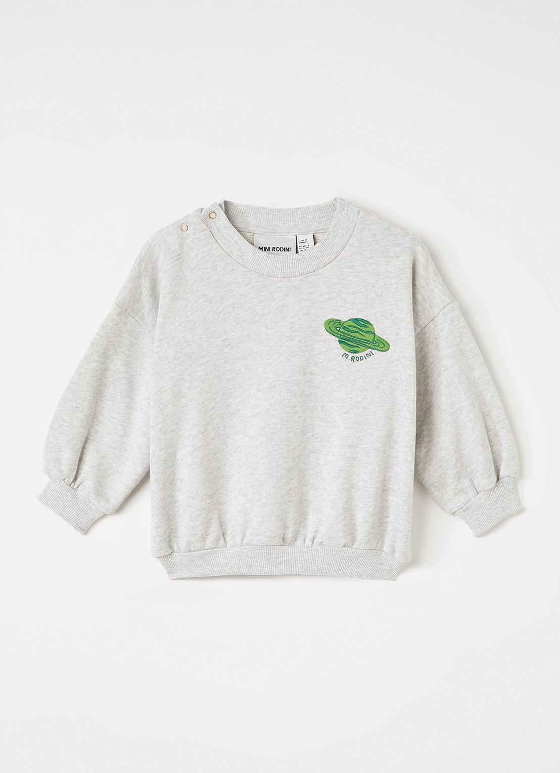 Mini Rodini Sweater met borduring - voorkant grijsmele