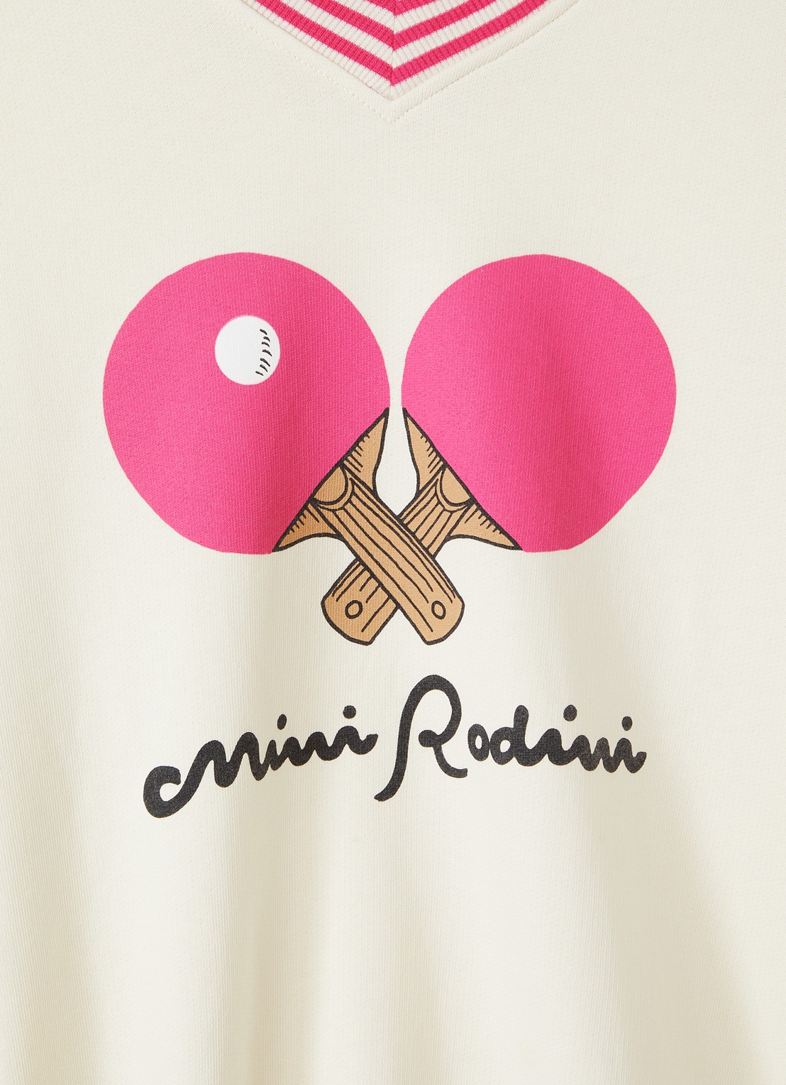 Mini Rodini Sweater met logoprint - detail 3 gebroken wit