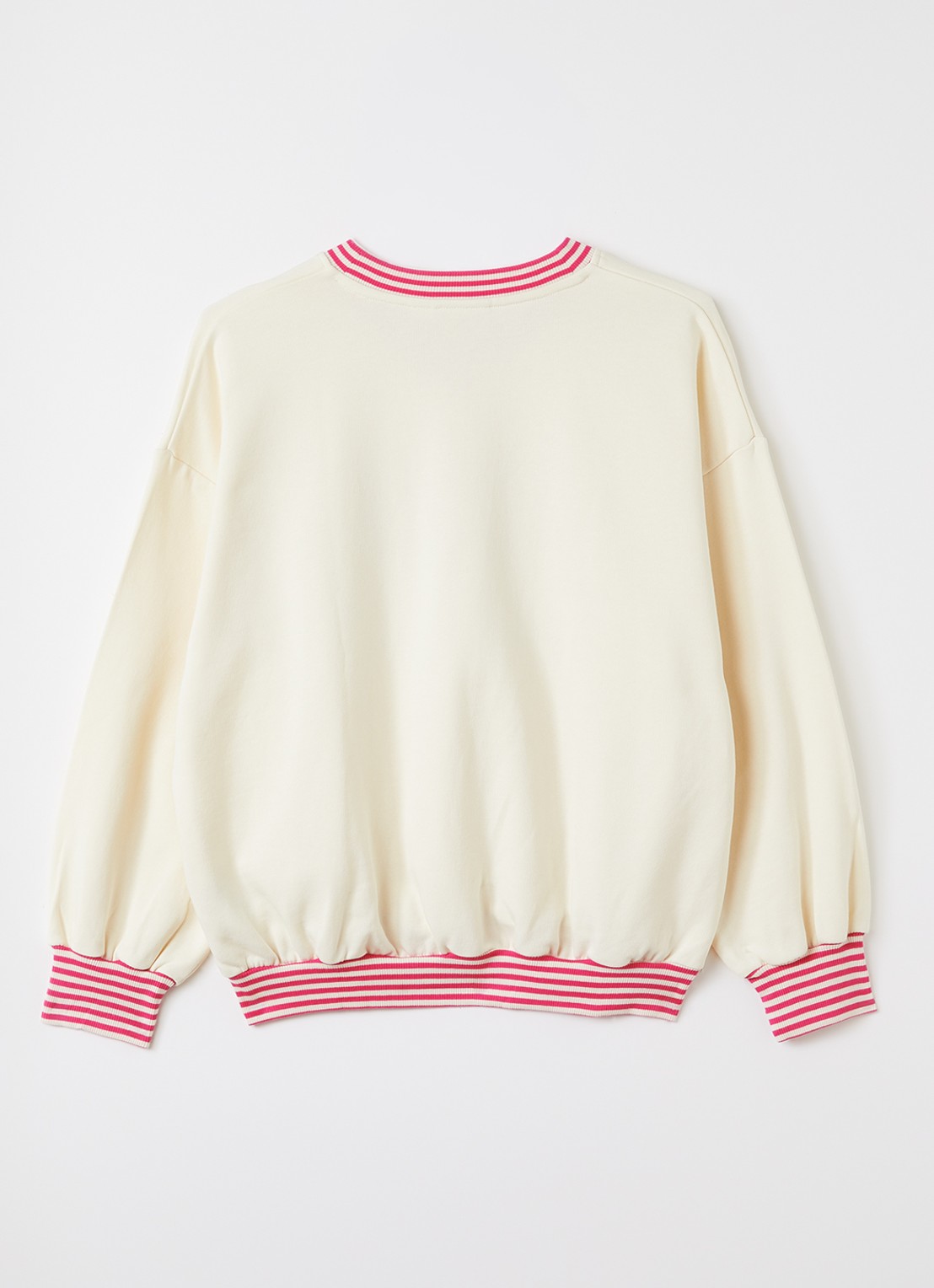 Mini Rodini Sweater met logoprint - voorkant 2 gebroken wit
