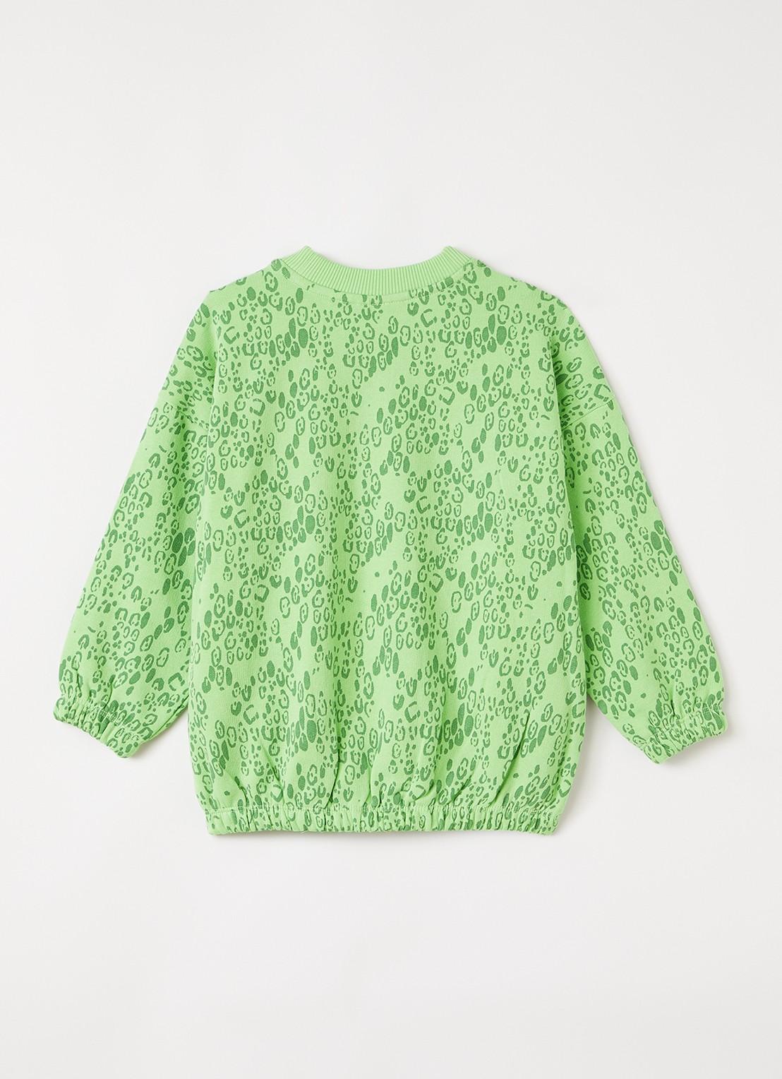 Mini Rodini Sweater met panterprint - achterkant 3 groen