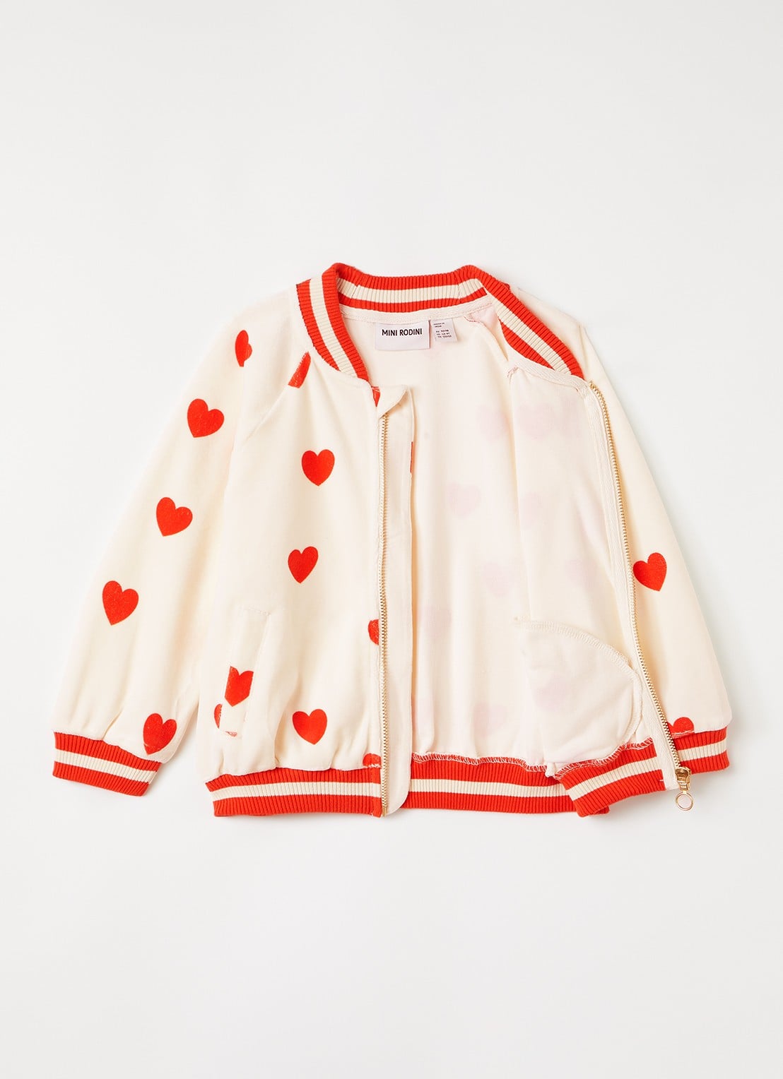 Mini Rodini Sweatvest met print - detail 2 gebroken wit