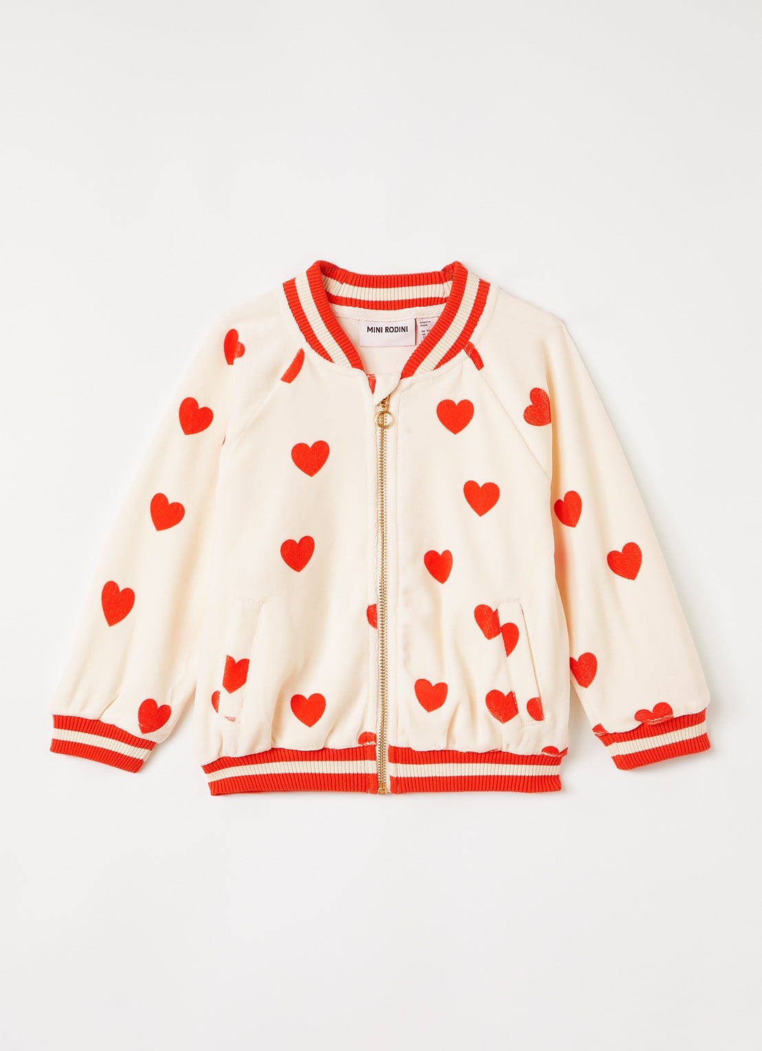 Mini Rodini Sweatvest met print - voorkant 3 gebroken wit