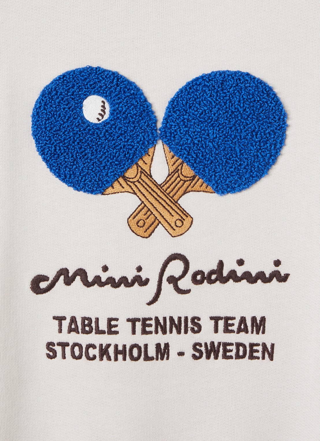 Mini Rodini Table Tennis sweater met borduring - detail 3 grijs