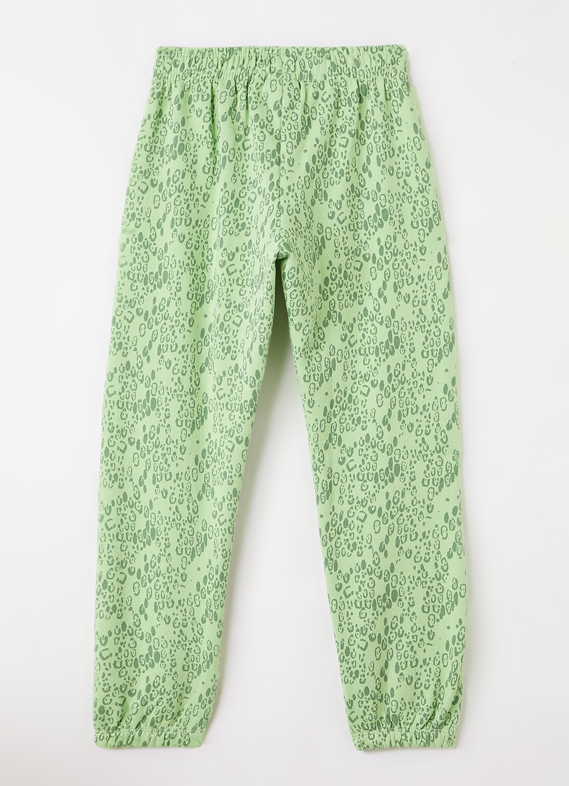 Mini Rodini Tapered fit joggingbroek met panterprint - achterkant 3 groen