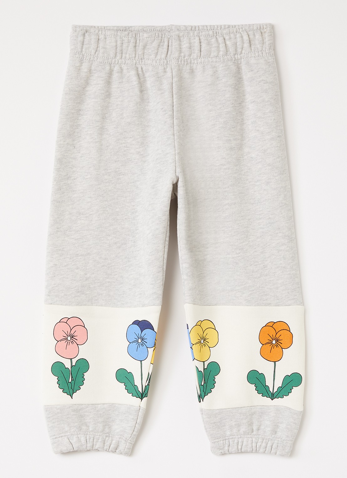 Mini Rodini Tapered fit joggingbroek met print - voorkant 2 grijsmele