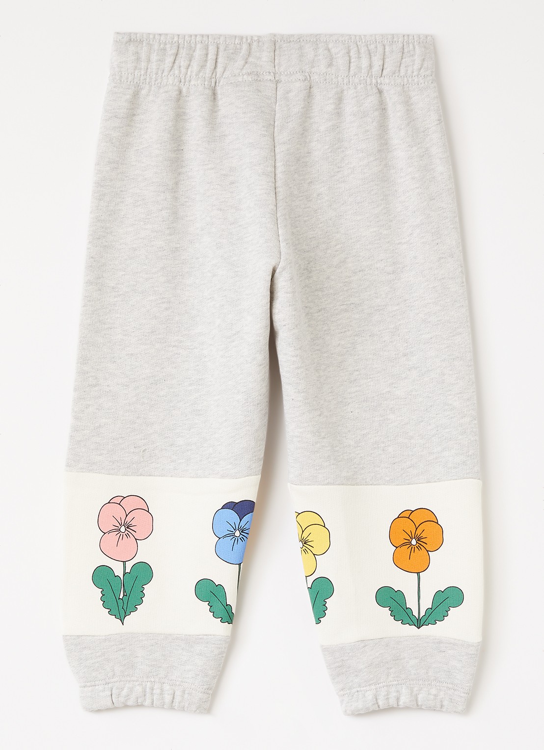 Mini Rodini Tapered fit joggingbroek met print - voorkant 3 grijsmele