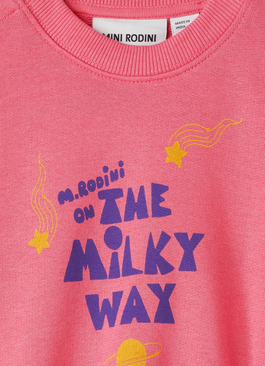 Mini Rodini The Milky Way sweater met print - detail 4 fuchsia