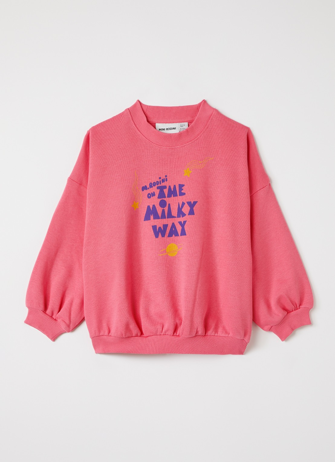 Mini Rodini The Milky Way sweater met print - voorkant 3 fuchsia