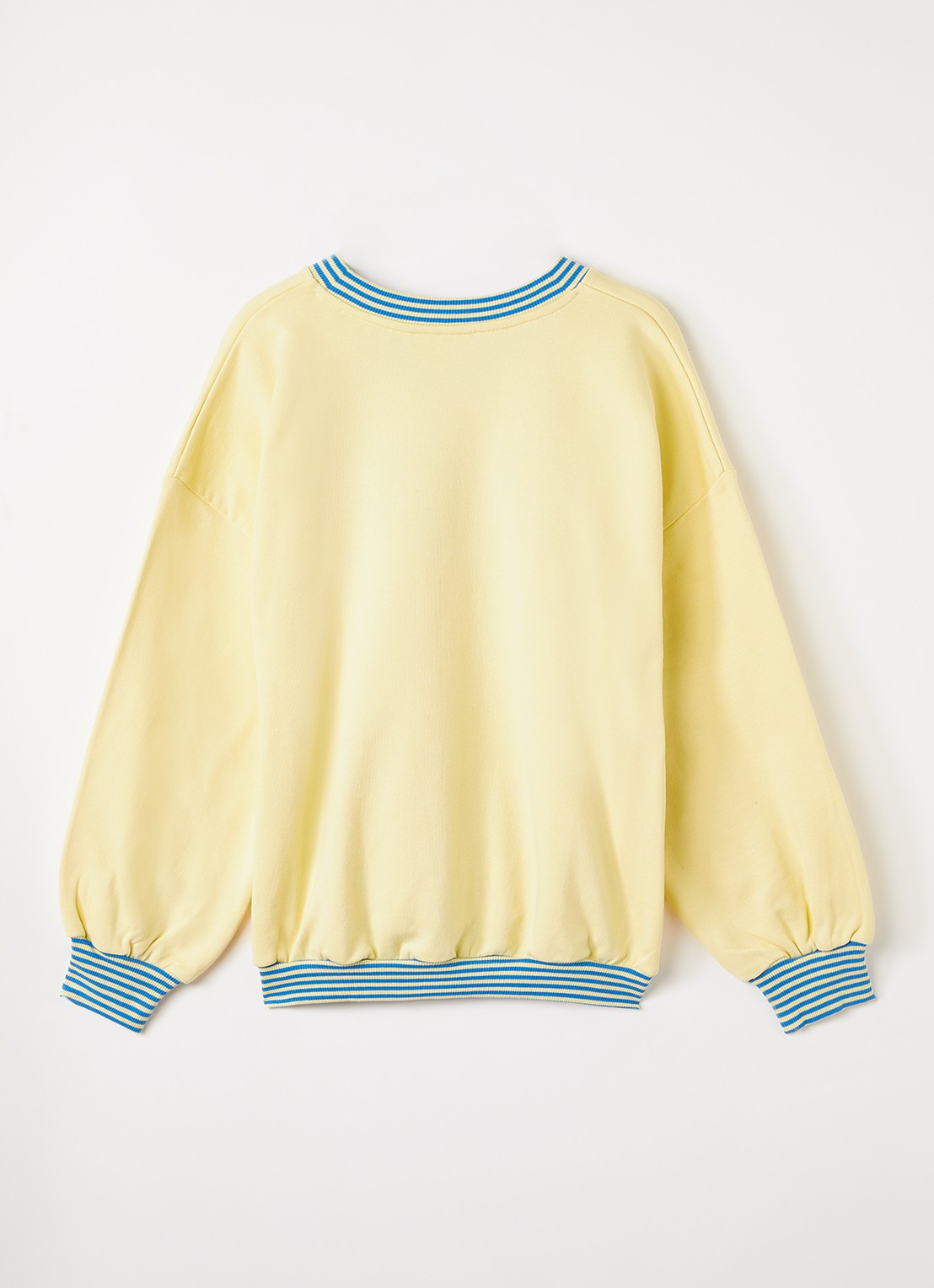 Mini Rodini To The Moon And Back sweater met borduring - voorkant 3 lichtgeel