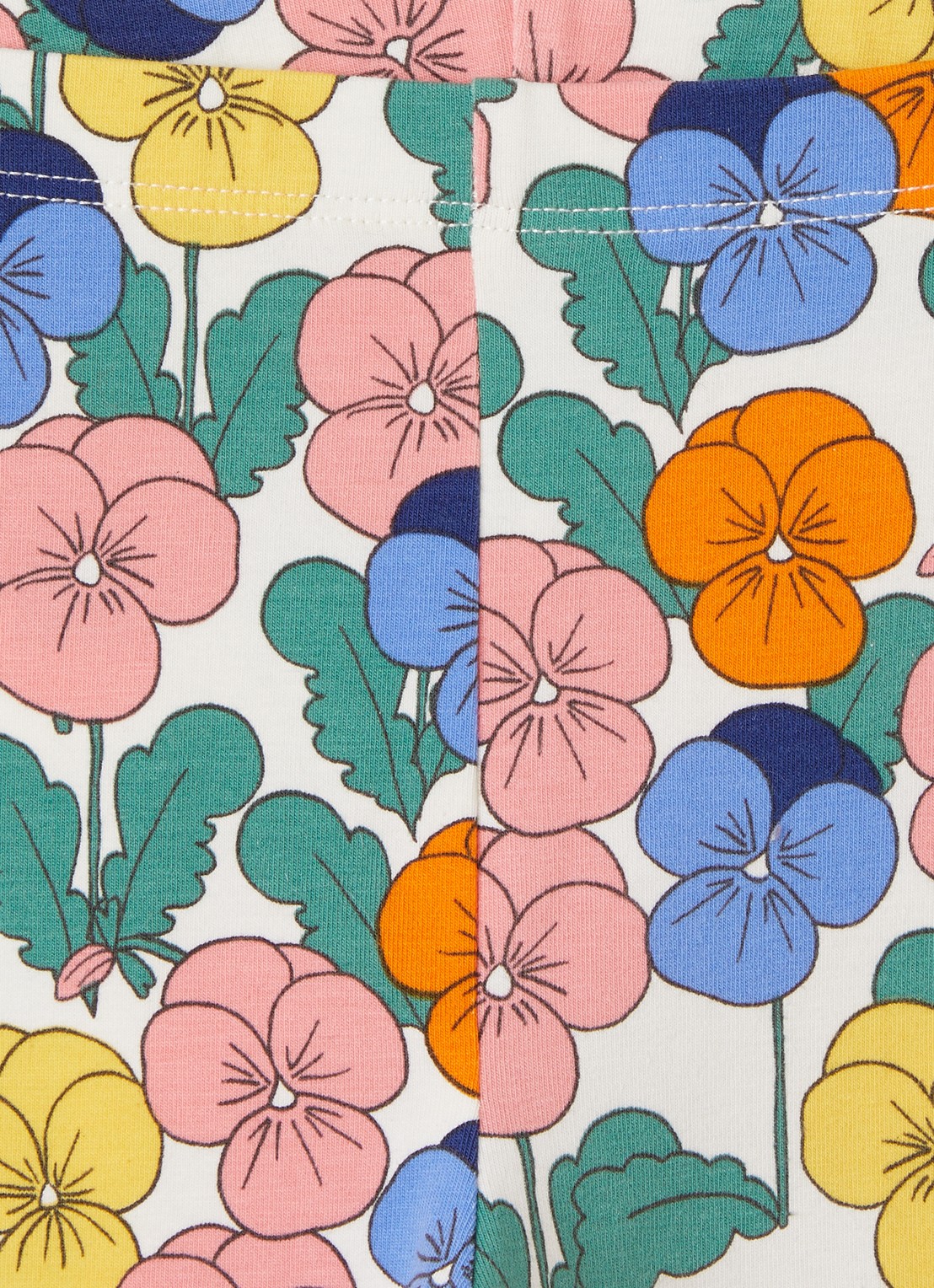 Mini Rodini Violas legging met bloemenprint - detail 3 gebroken wit