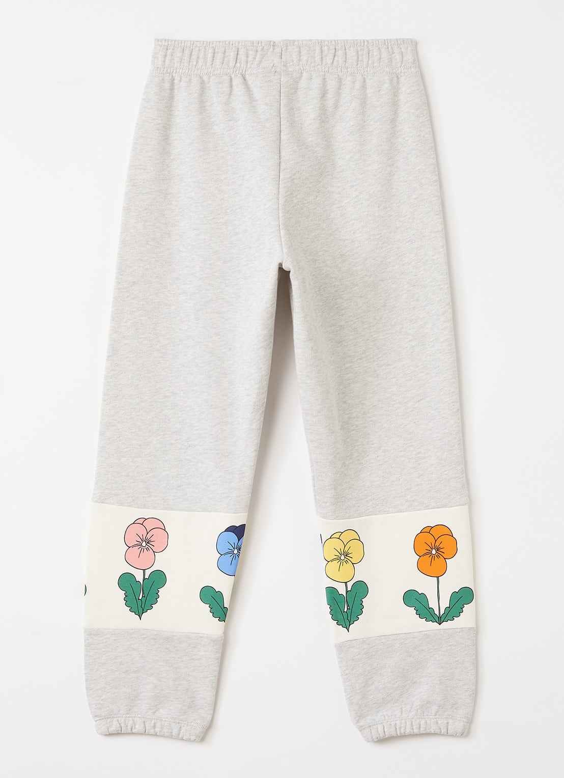 Mini Rodini Violas regular fit joggingbroek met print - voorkant 3 grijsmele