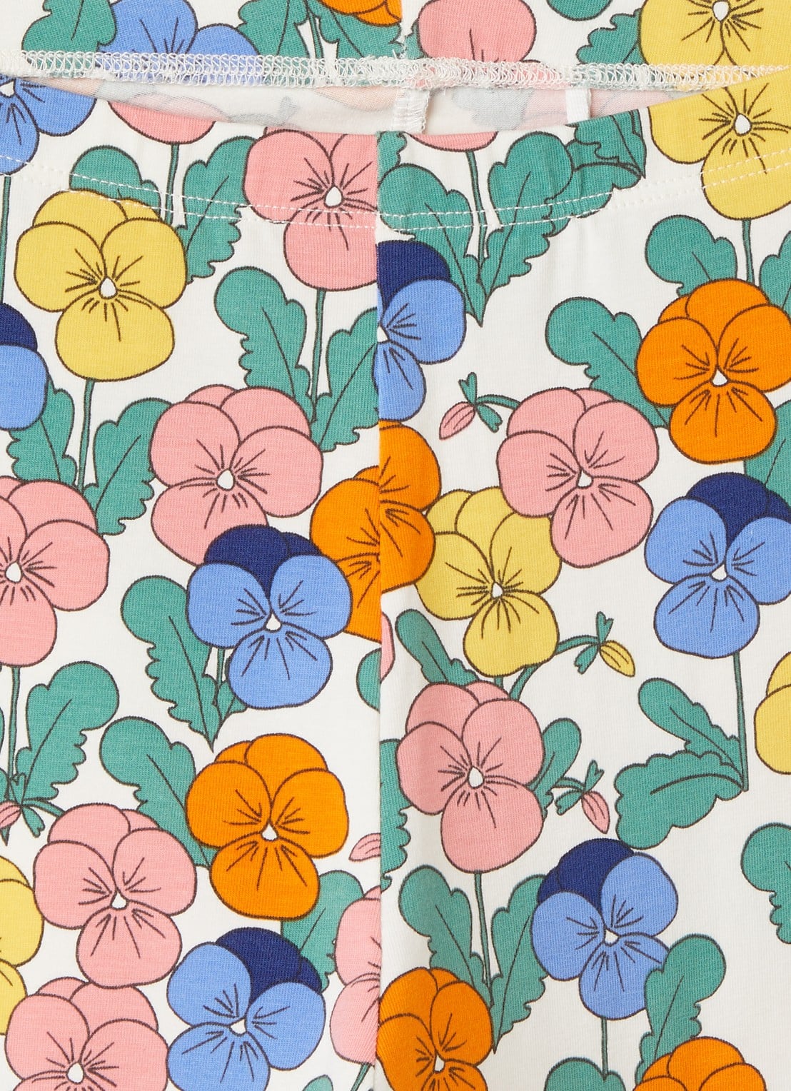 Mini Rodini Violas slim fit legging met bloemenprint - detail 3 wit