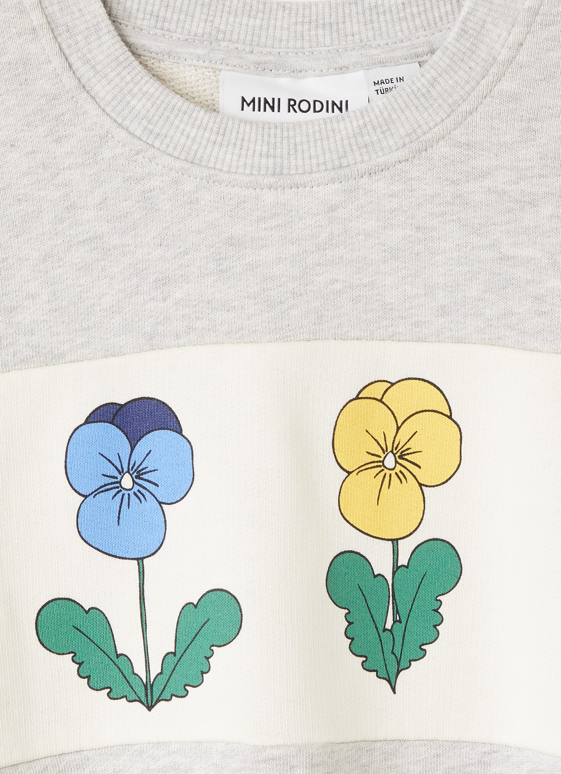 Mini Rodini Violas sweater met print - detail grijs