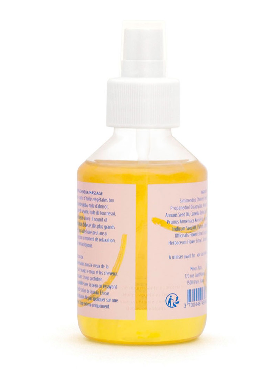 Minois Paris Baby dry olie 150 ml  - achterkant 3 transparant