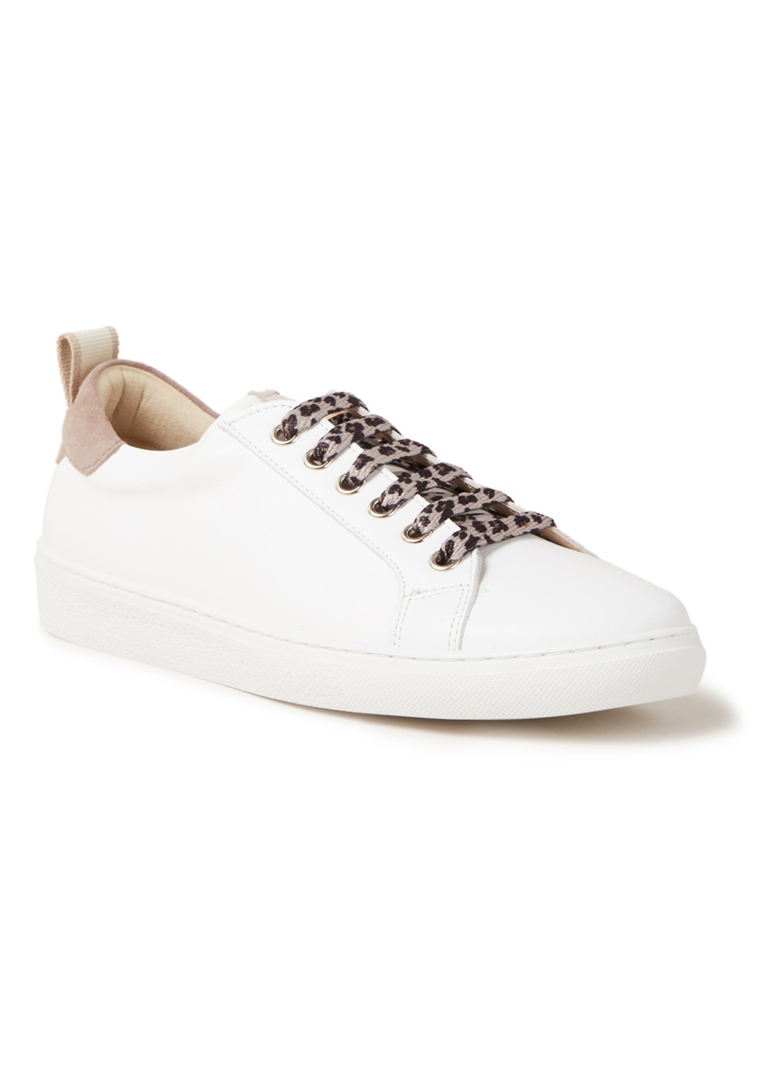 Mint Velvet Allie sneaker van leer - voorkant 4 wit