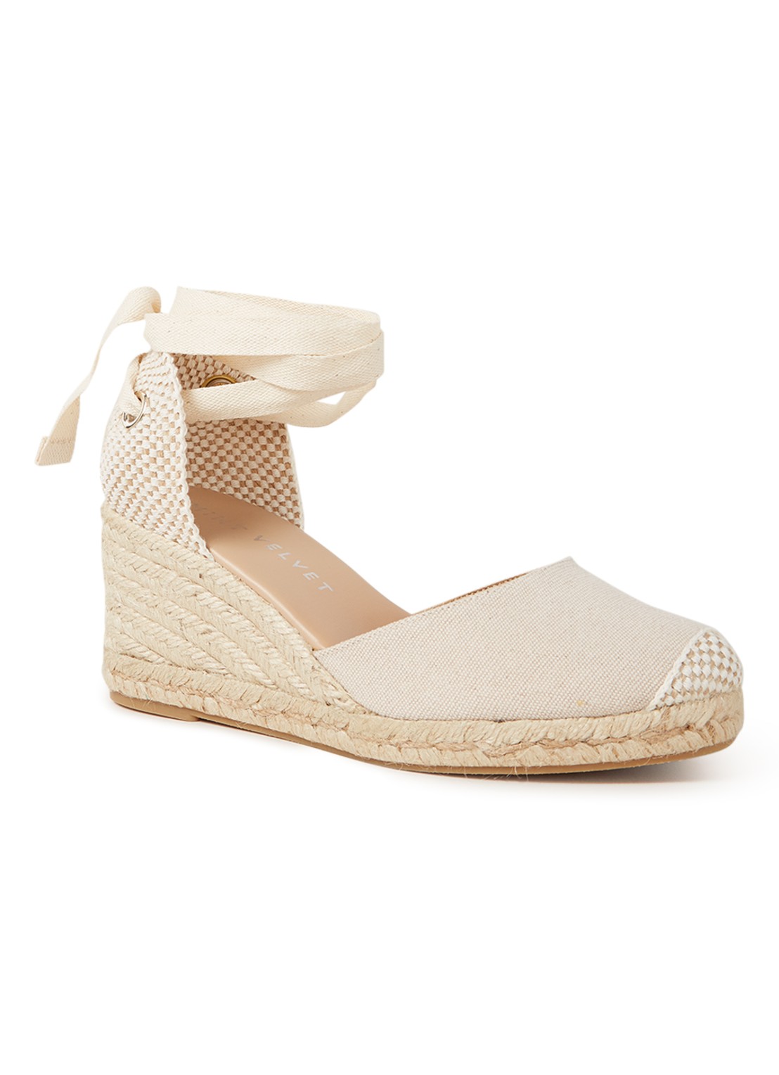 Mint Velvet Beth sleehak van canvas - voorkant beige