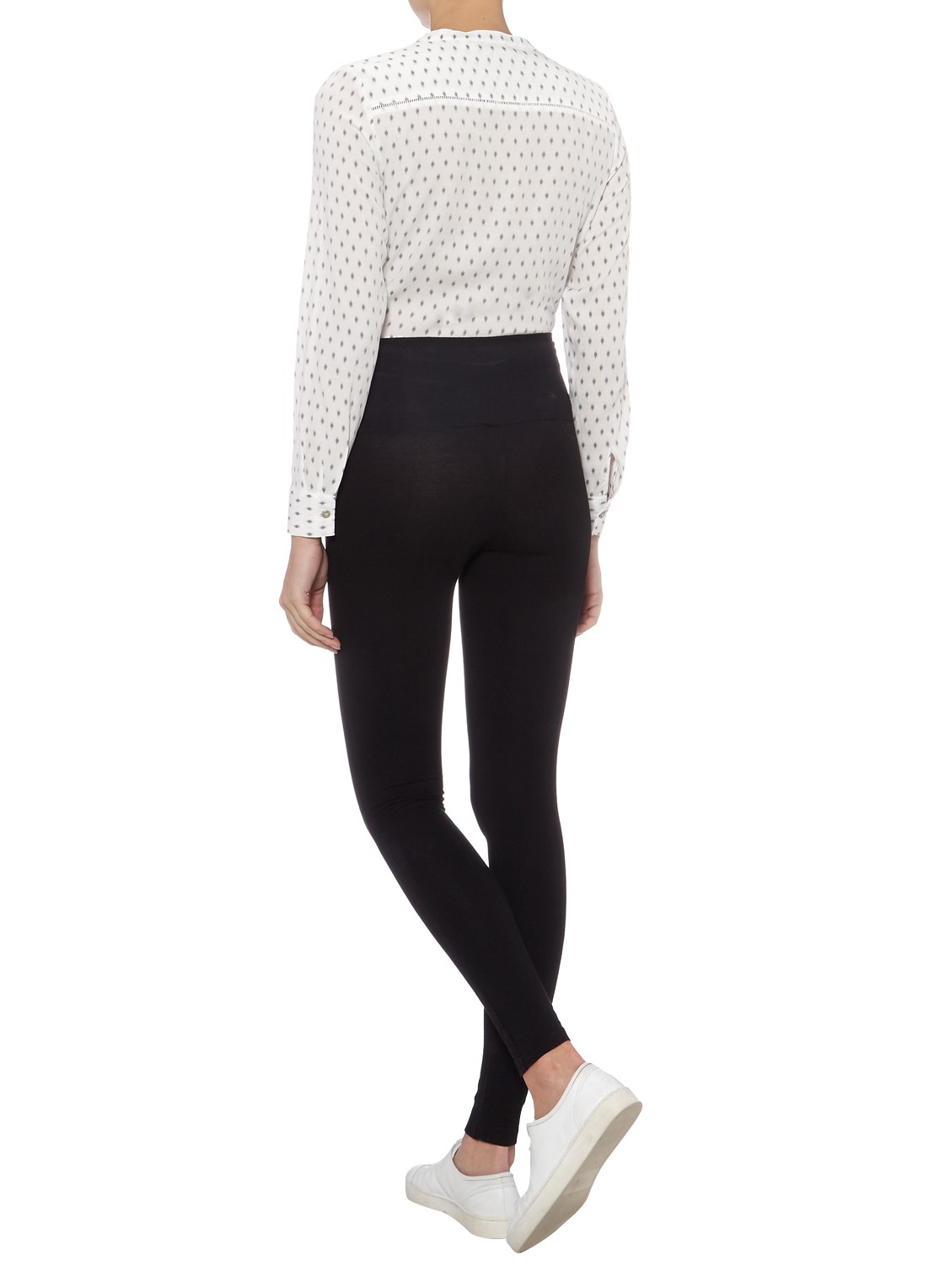 Mint Velvet Legging van katoenblend - achterkant 3 zwart