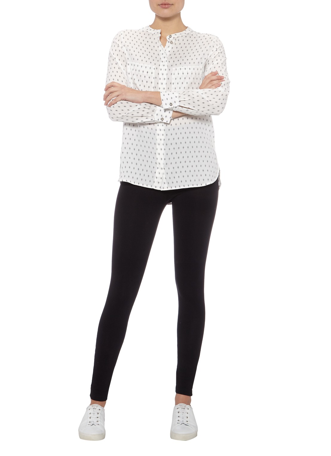Mint Velvet Legging van katoenblend - voorkant 2 zwart