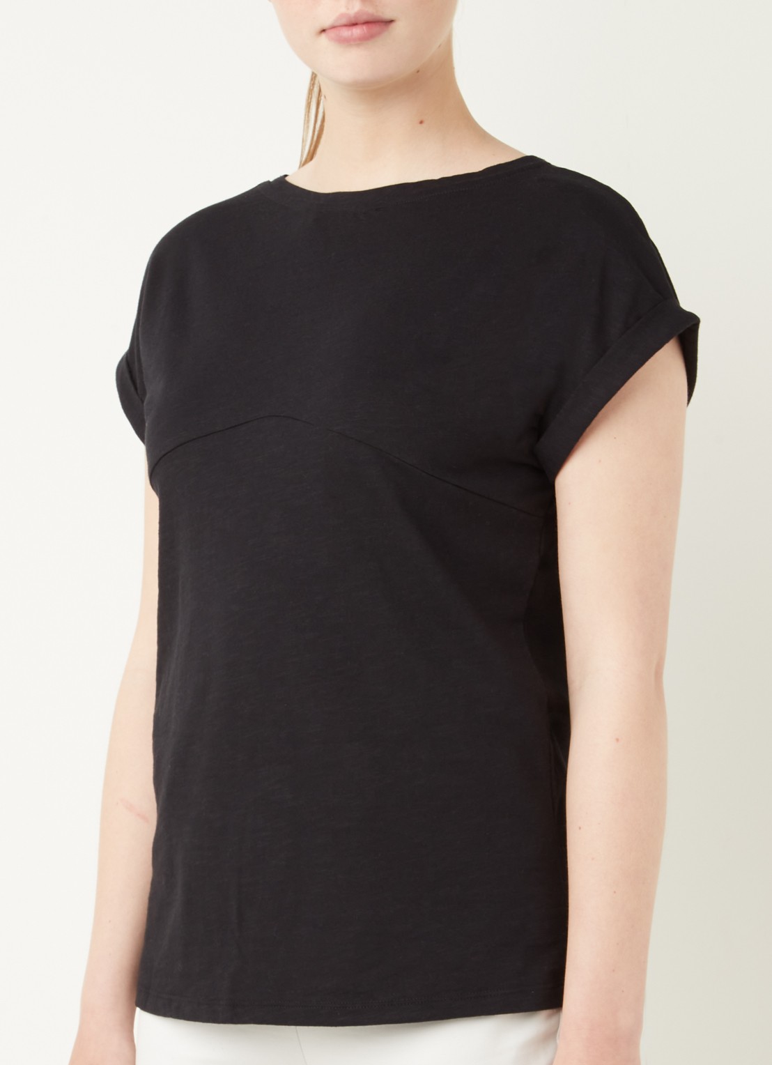 Mint Velvet T-shirt met print en glitter - detail zwart
