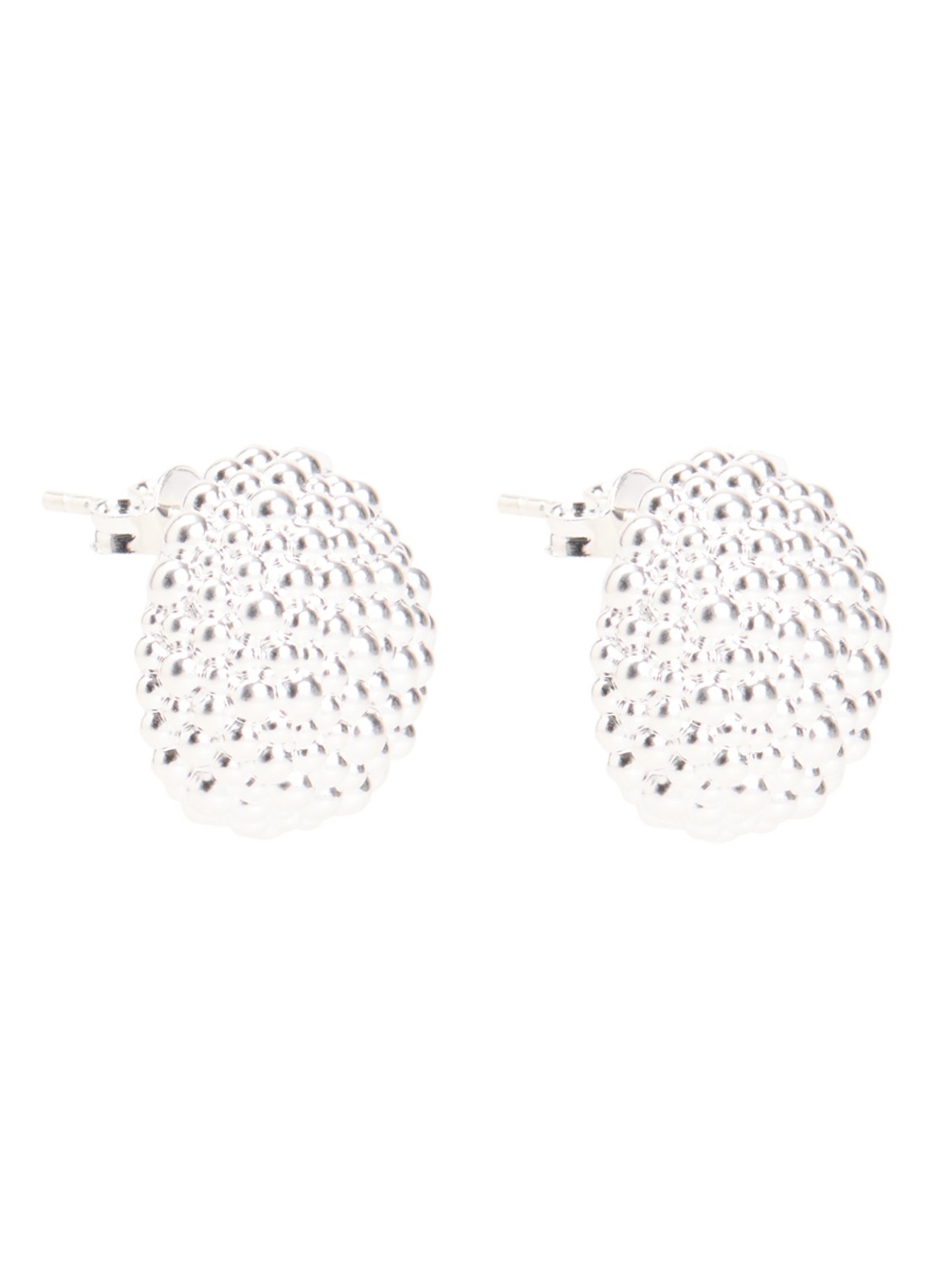 Missoma Baya Dome oorstekers  - voorkant 3 zilver
