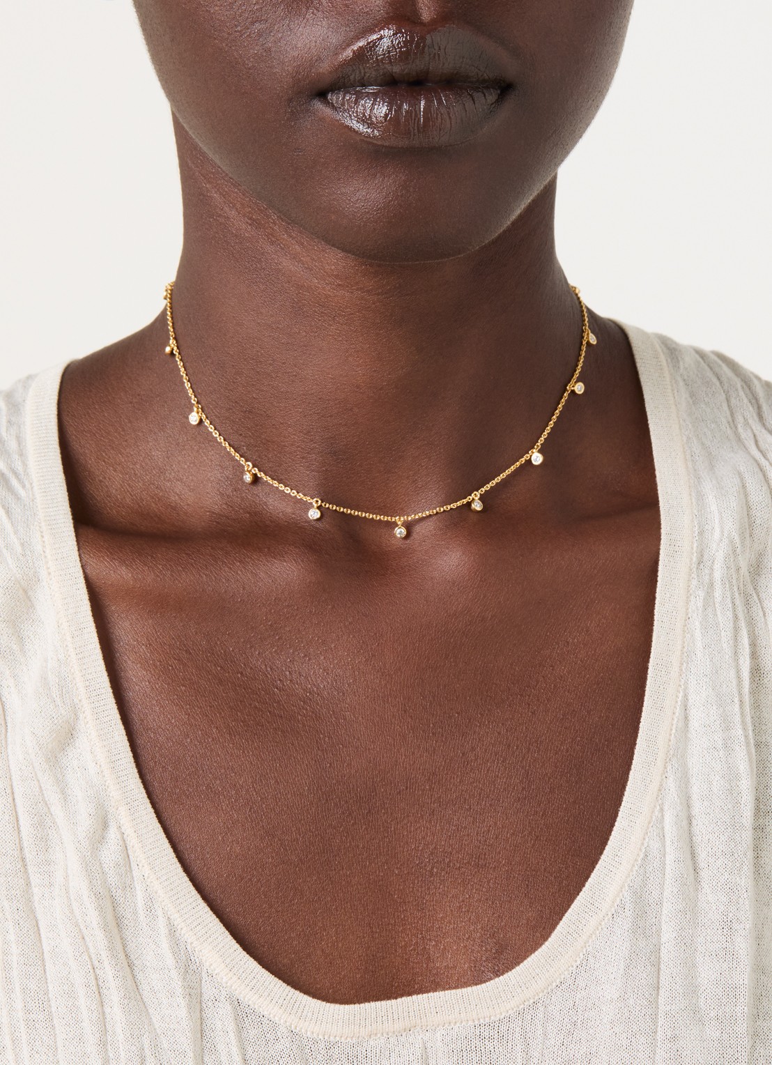Missoma Interstellar Drop Choker choker verguld - voorkant 2 goud
