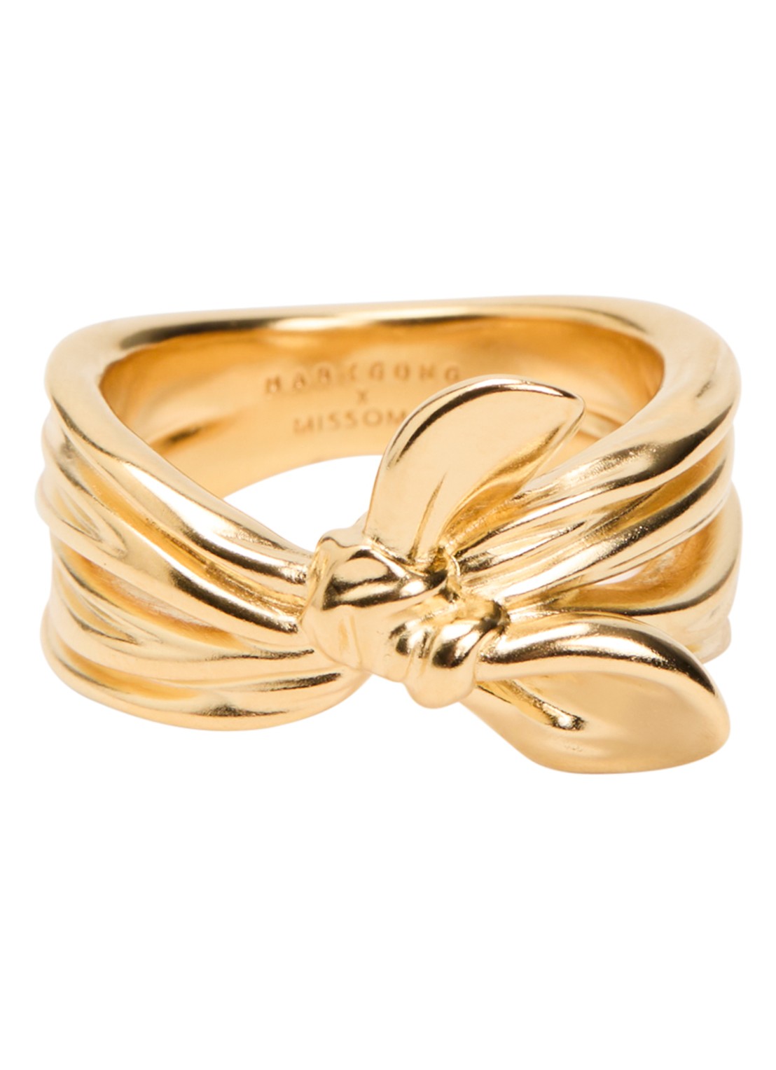 Missoma Markgong Bow ring - voorkant 3 goud