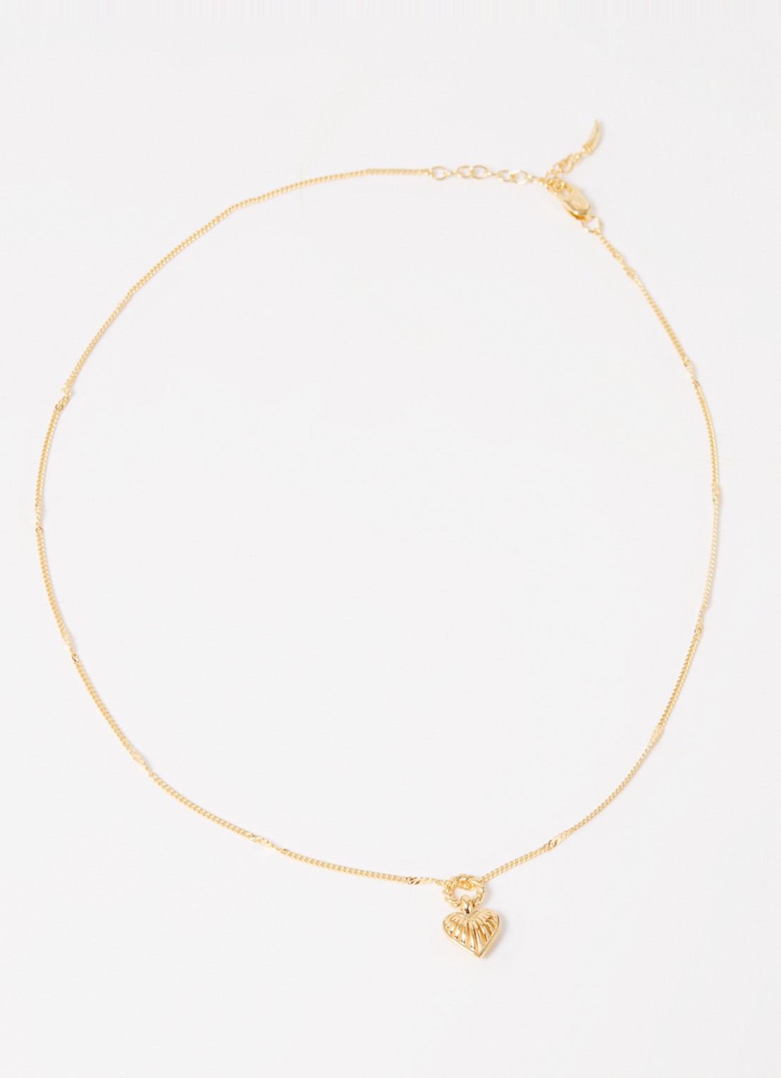 Missoma Mini Rigde Heart ketting verguld - detail goud
