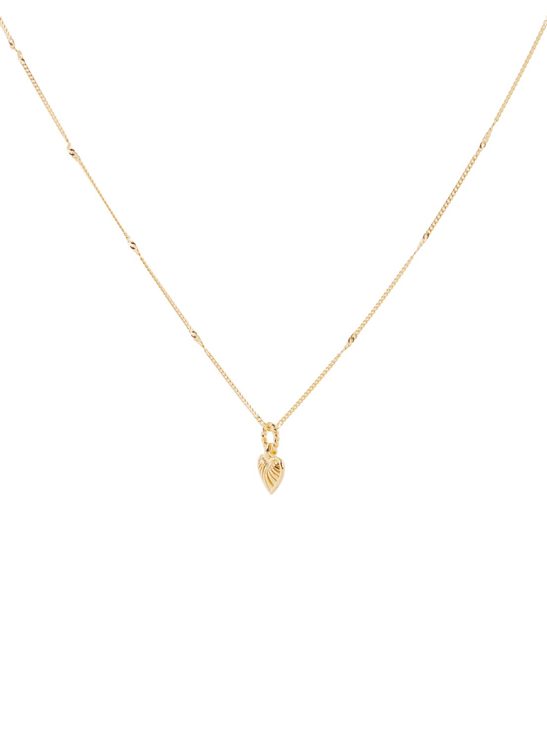 Missoma Mini Rigde Heart ketting verguld - voorkant 4 goud