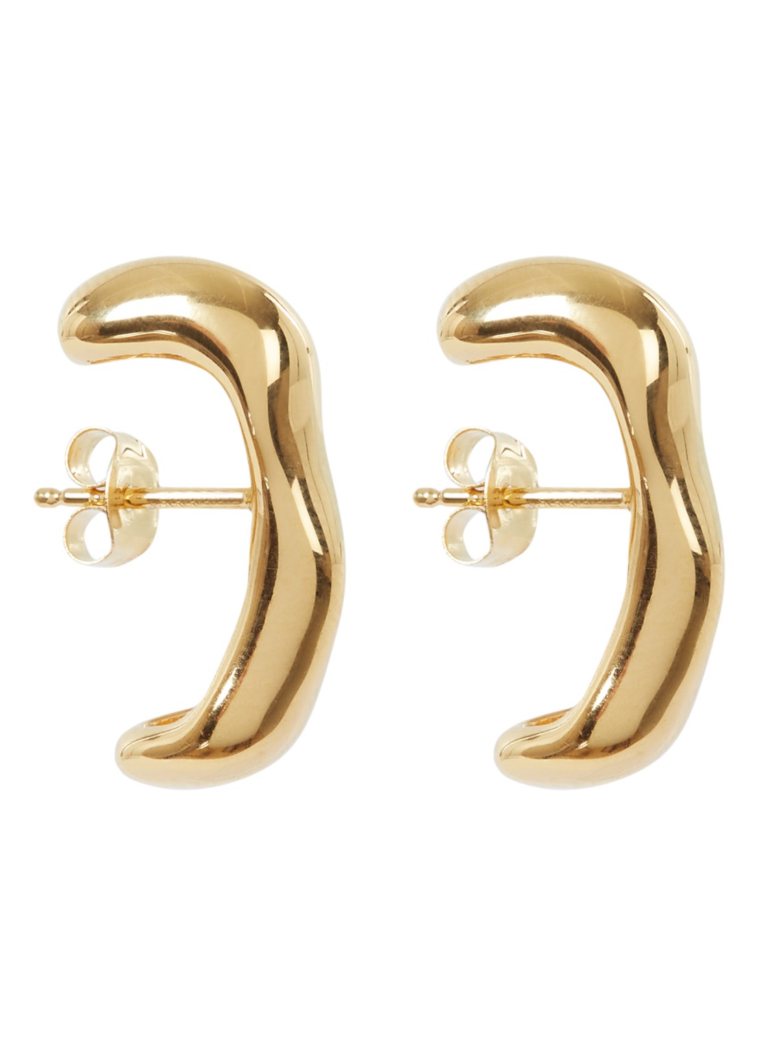 Missoma Molten Cuff oorstekers verguld - voorkant 2 goud