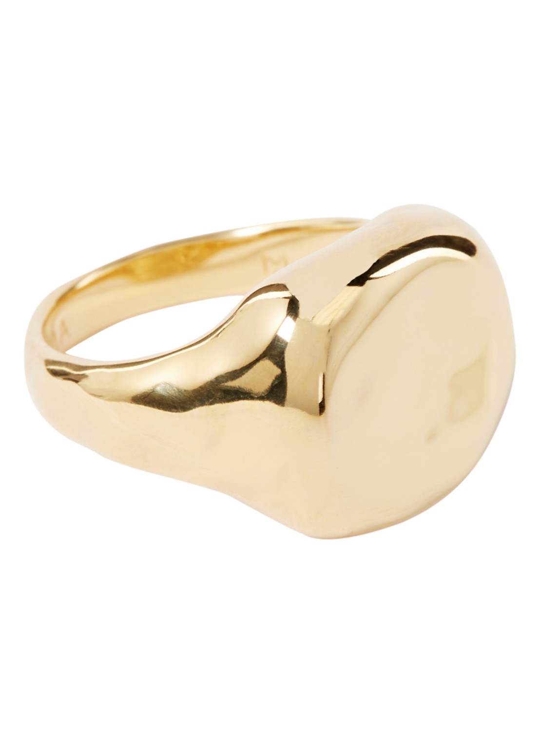 Missoma Molten Engravable zegelring verguld - voorkant goud
