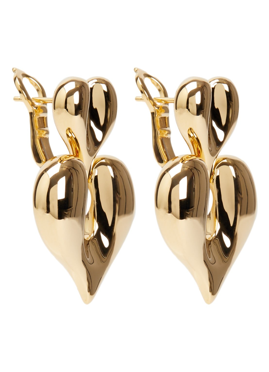 Missoma Molten Heart Statement oorstekers verguld - voorkant goud