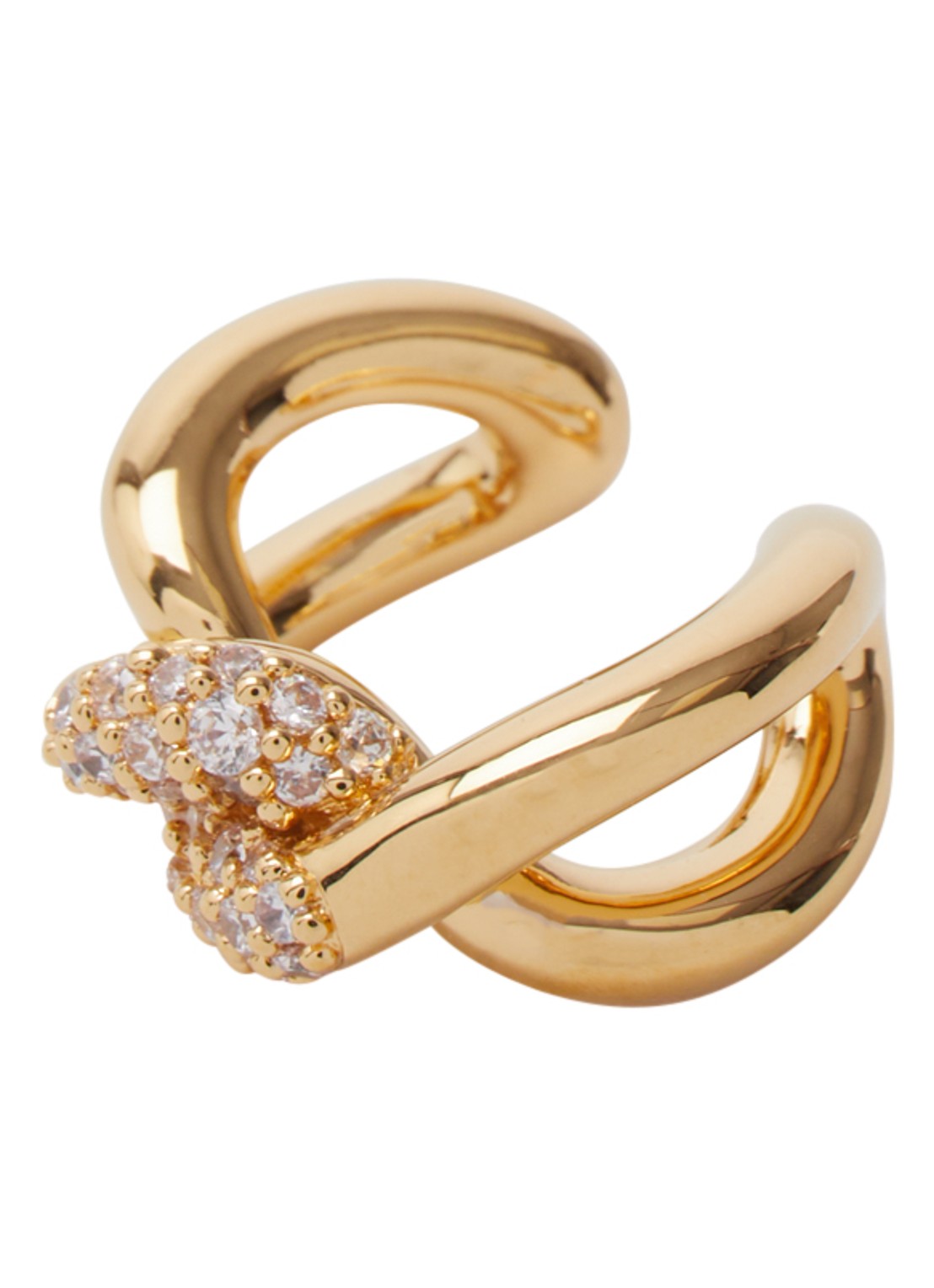 Missoma Molten Snow ear cuff verguld met zirkonia - voorkant goud