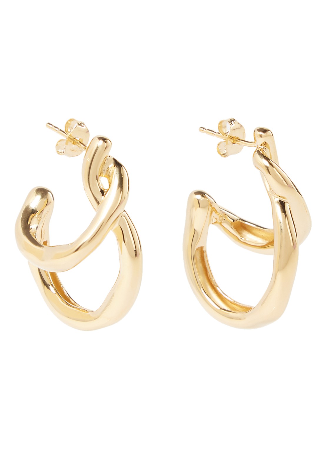 Missoma Molten Twisted oorringen verguld - voorkant 2 goud