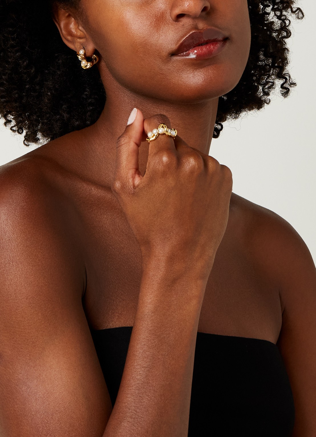 Missoma Molten Twisted ring verguld - voorkant 2 goud