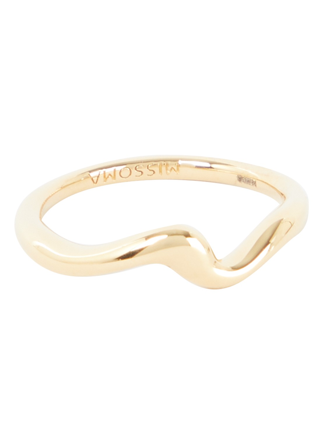 Missoma Molton Wave Stacking ring verguld - voorkant goud