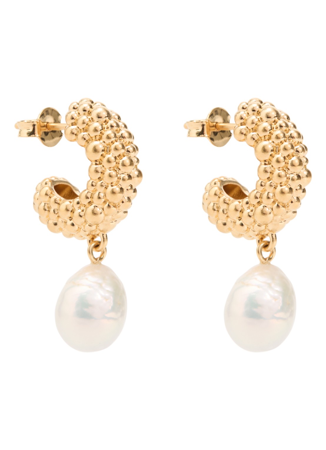 Missoma Pearl Baya oorstekers verguld - voorkant 3 goud