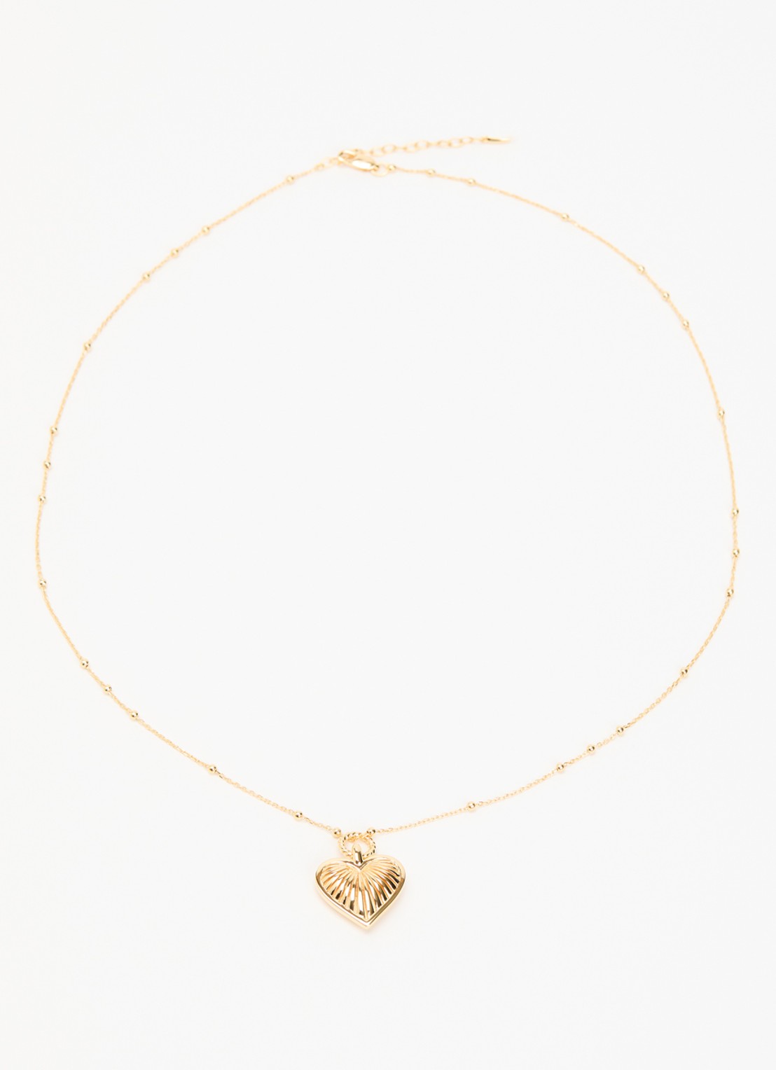Missoma Ridge Heart ketting verguld - detail 3 goud