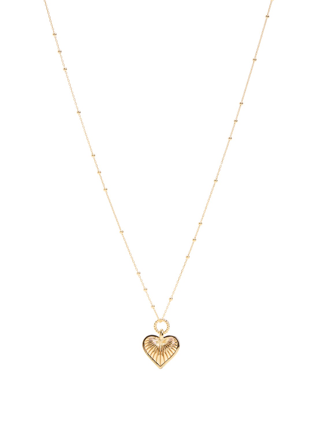 Missoma Ridge Heart ketting verguld - voorkant goud