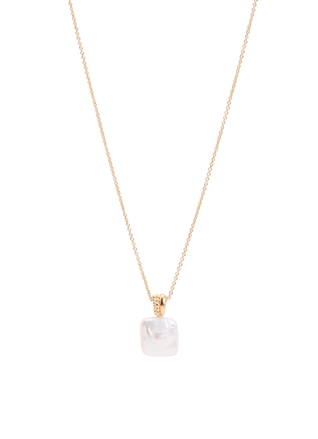 Missoma Square Pearl Baya ketting verguld - voorkant goud