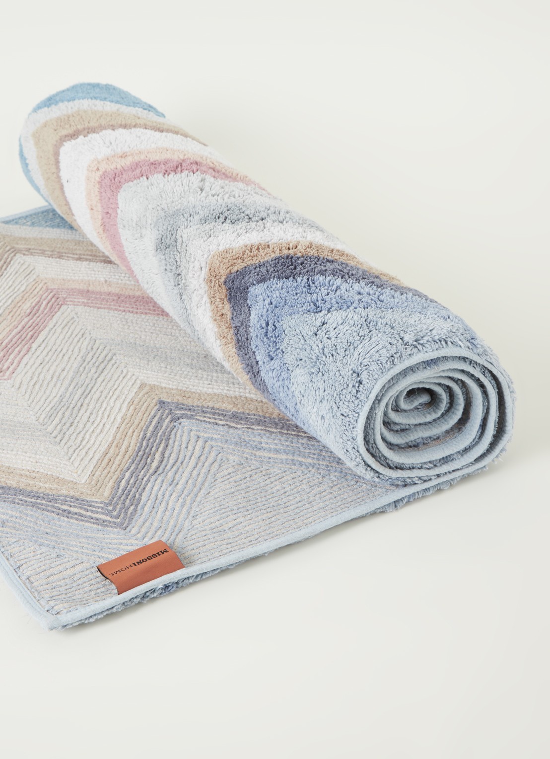 Missoni Amone badmat 70 x 160 cm - voorkant 2 blauwgrijs