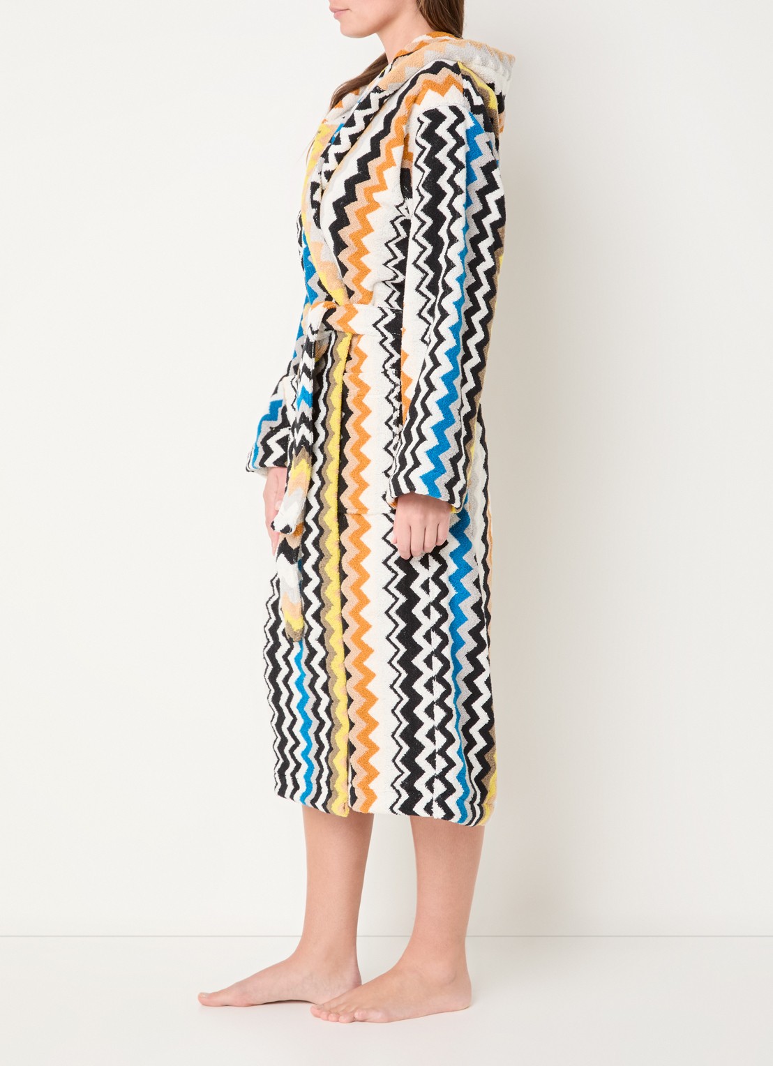 Missoni Badjas van katoen - unisex - voorkant 2 zwart