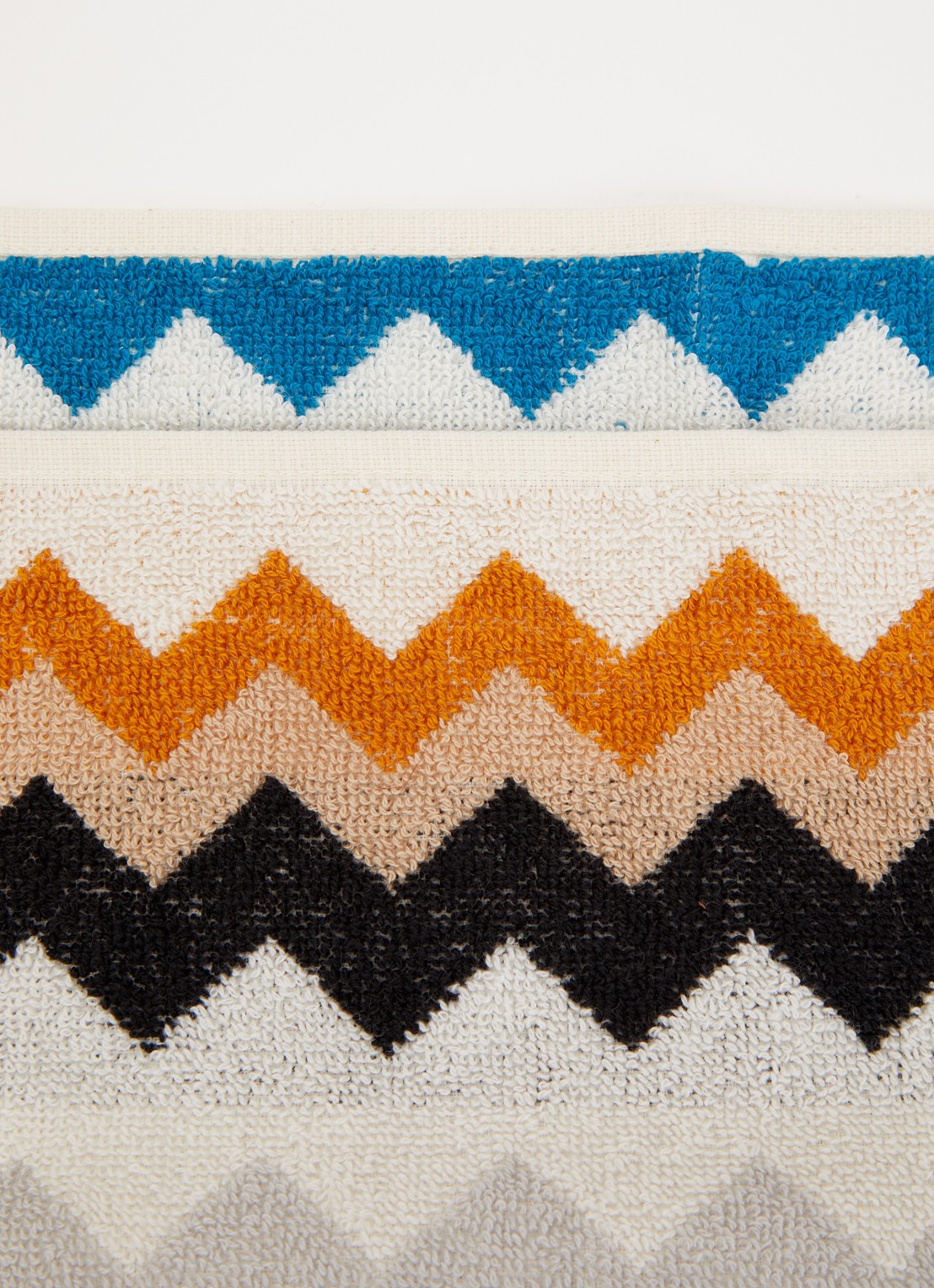 Missoni Best gastendoek - 30 x 30 cm set van 6 in geschenkverpakking - detail oranjebruin